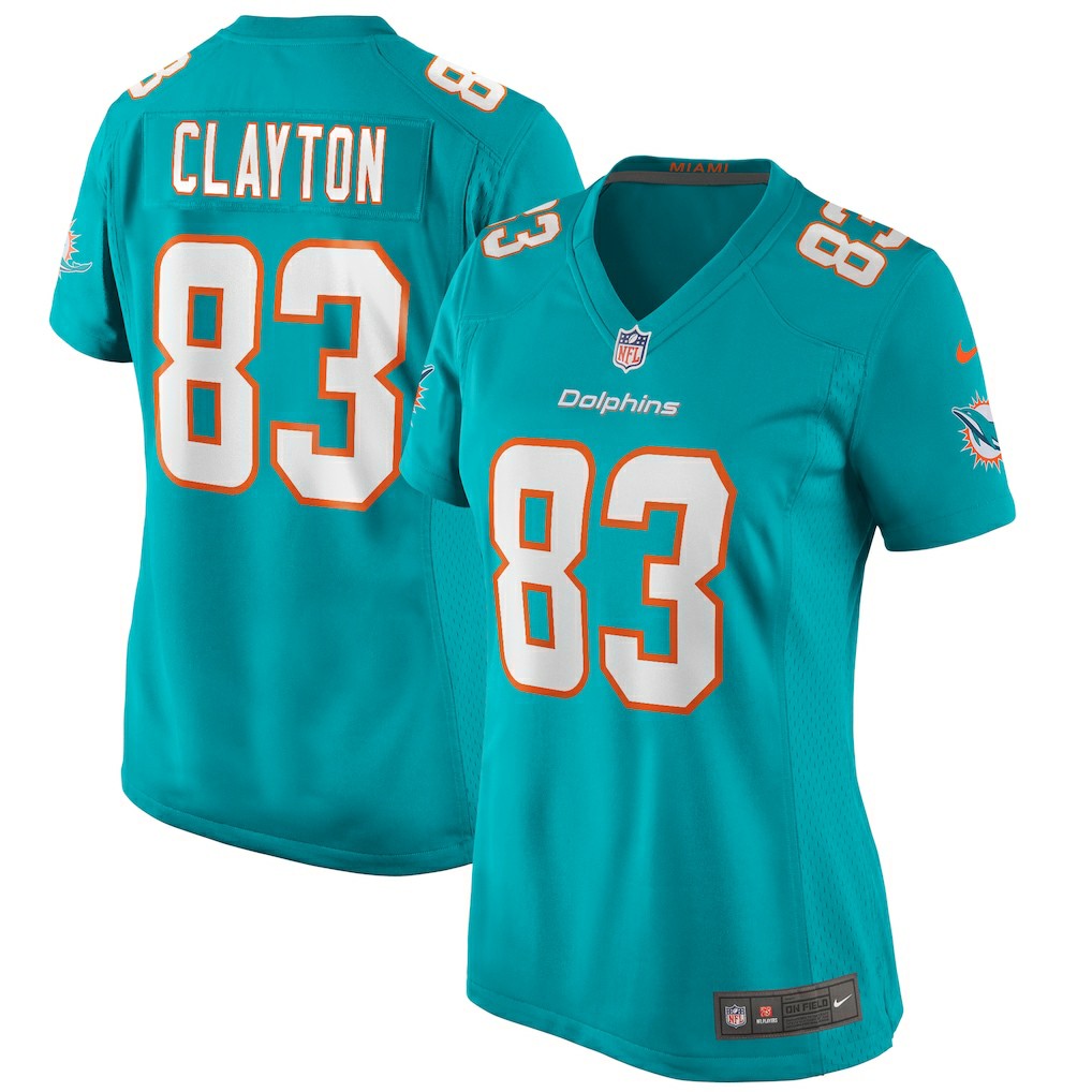 Mark Clayton Miami Dolphins Women's Game Retired Player Jersey - Aqua Jerseys