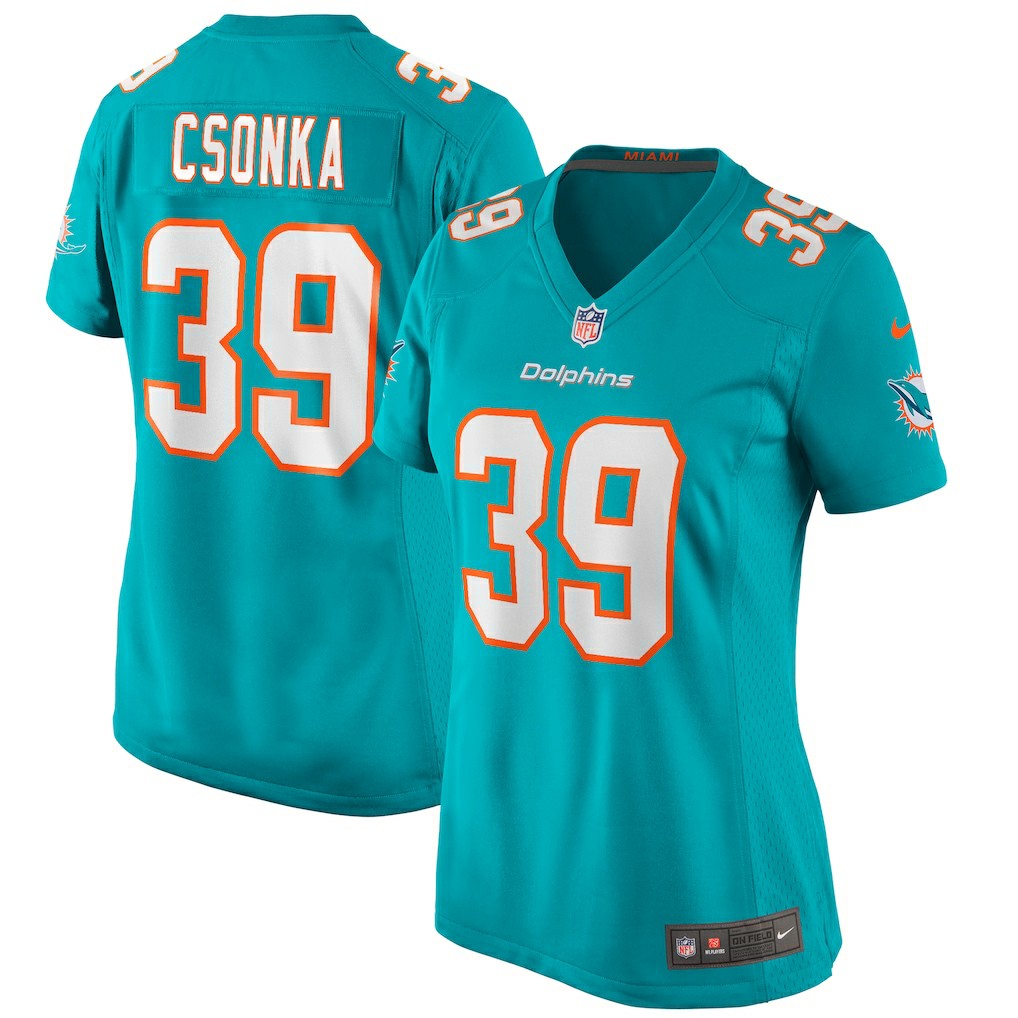 Larry Csonka Miami Dolphins Women's Game Retired Player Jersey - Aqua Jerseys