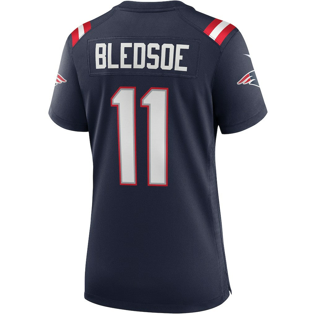 Drew Bledsoe New England Patriots Women's Game Retired Player Jersey - Navy Jerseys