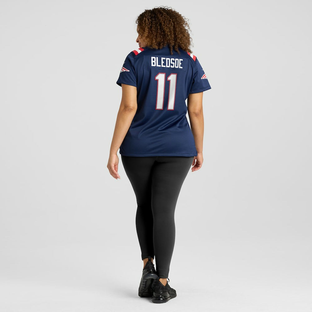 Drew Bledsoe New England Patriots Women's Game Retired Player Jersey - Navy Jerseys