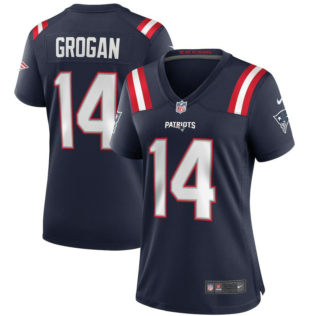 Steve Grogan New England Patriots Women's Game Retired Player Jersey - Navy Jerseys