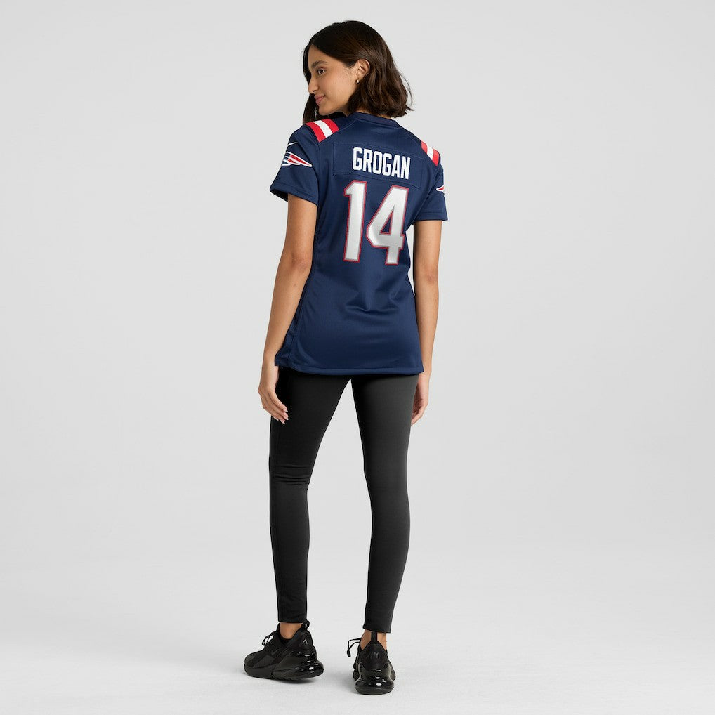 Steve Grogan New England Patriots Women's Game Retired Player Jersey - Navy Jerseys