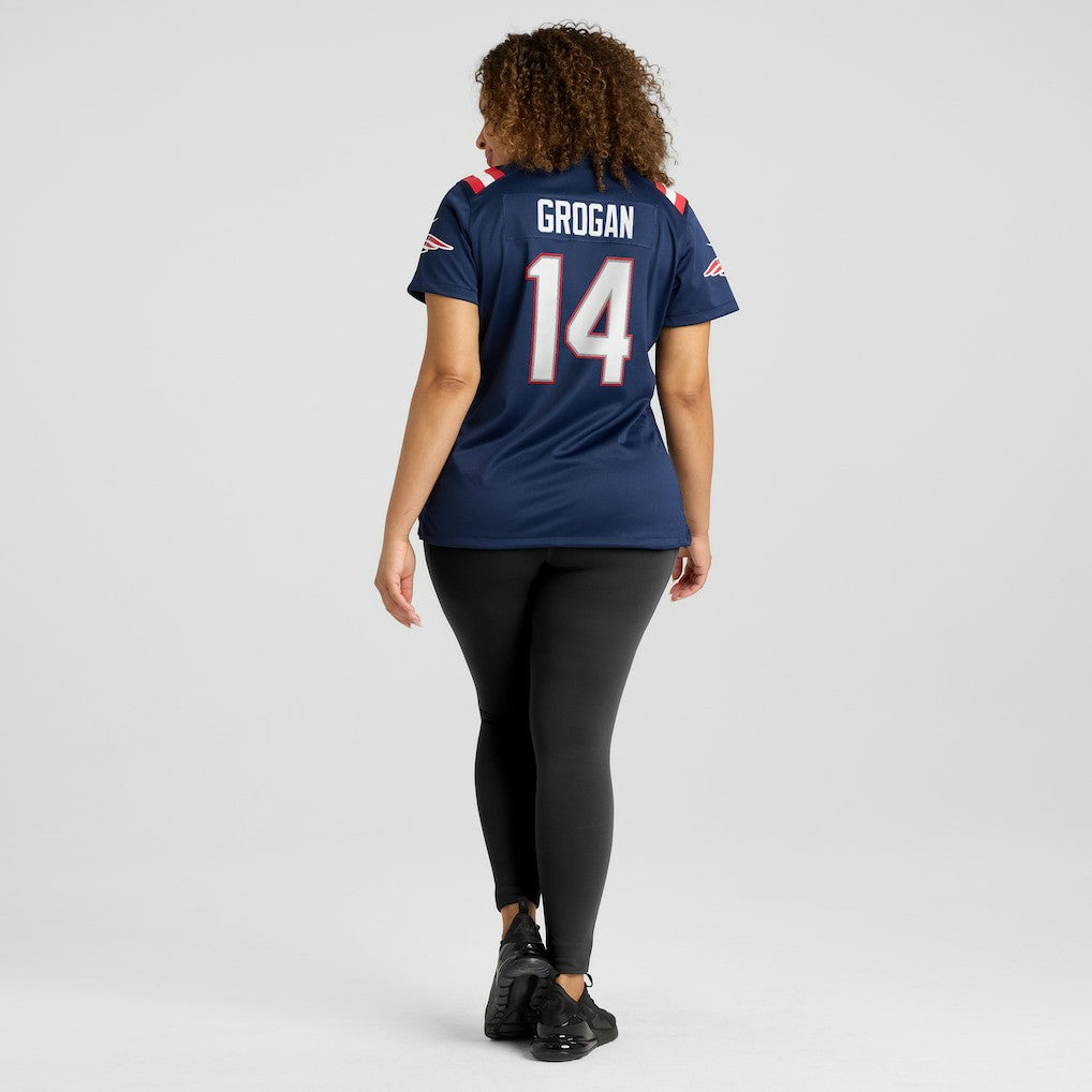Steve Grogan New England Patriots Women's Game Retired Player Jersey - Navy Jerseys