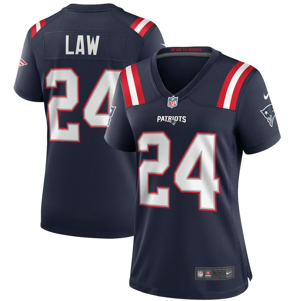 Ty Law New England Patriots Women's Game Retired Player Jersey - Navy Jerseys