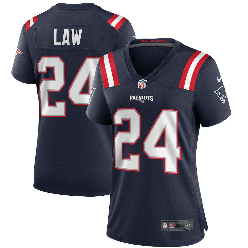 Ty Law New England Patriots Women's Game Retired Player Jersey - Navy Jerseys