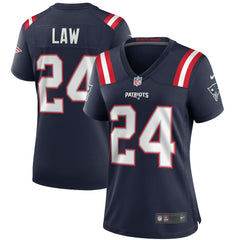 Ty Law New England Patriots Women's Game Retired Player Jersey - Navy Jerseys
