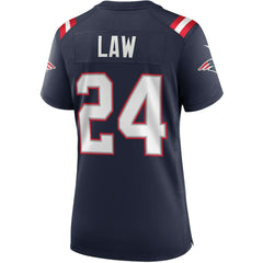 Ty Law New England Patriots Women's Game Retired Player Jersey - Navy Jerseys