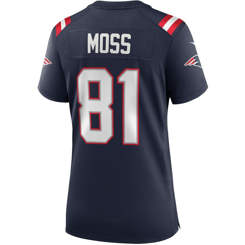 Randy Moss New England Patriots Women's Game Retired Player Jersey - Navy Jerseys