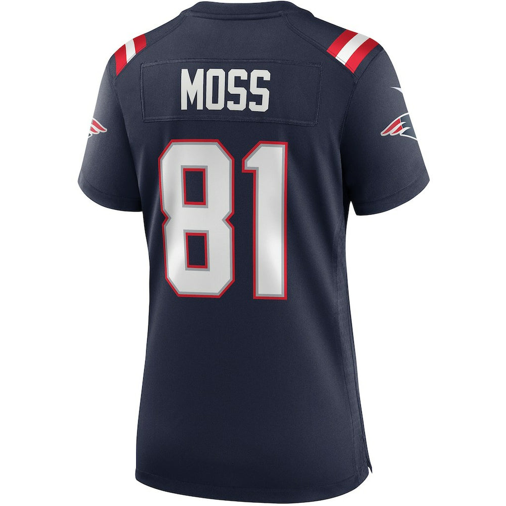 Randy Moss New England Patriots Women's Game Retired Player Jersey - Navy Jerseys