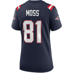 Randy Moss New England Patriots Women's Game Retired Player Jersey - Navy Jerseys