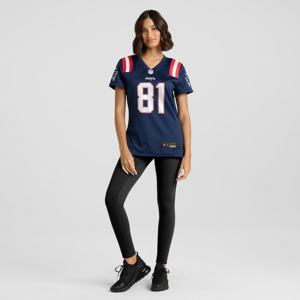Randy Moss New England Patriots Women's Game Retired Player Jersey - Navy Jerseys