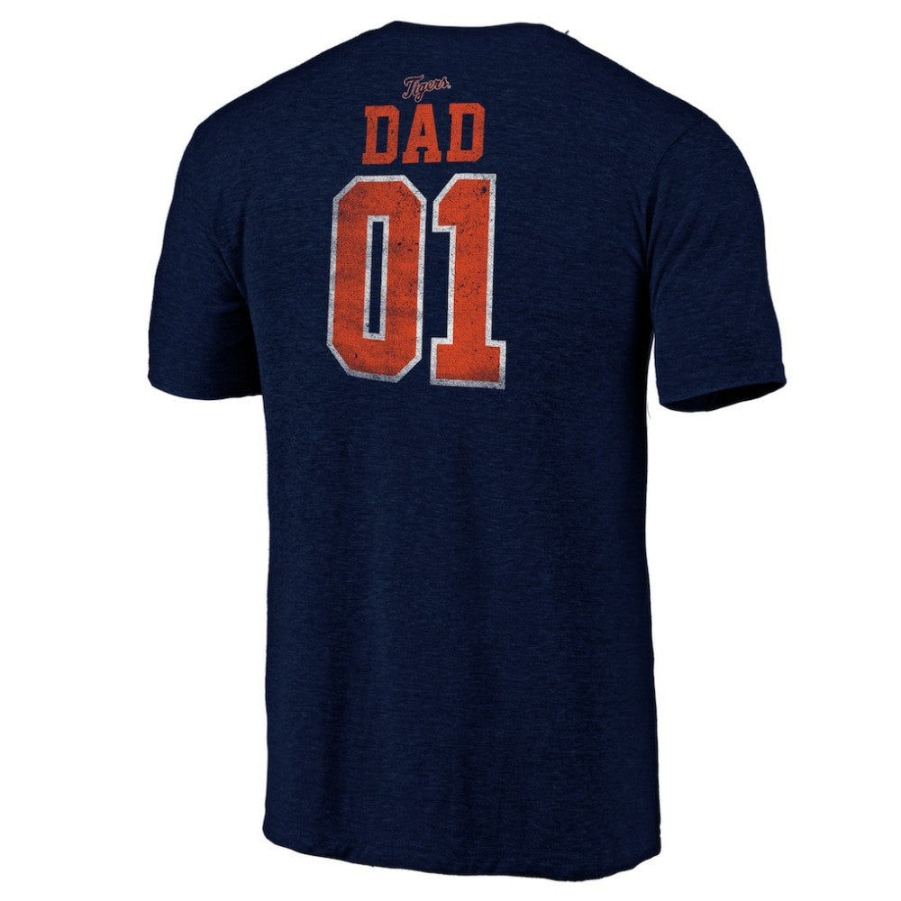 Detroit Tigers Father's Day Greatest Dad Tri-Blend T-Shirt - Navy T-shirts