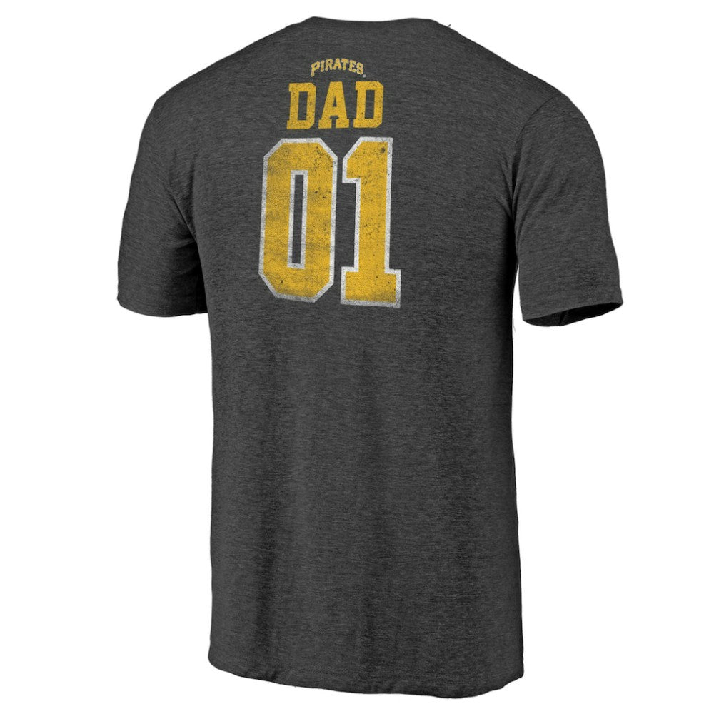 Pittsburgh Pirates Father's Day Greatest Dad Tri-Blend T-Shirt - Black T-shirts