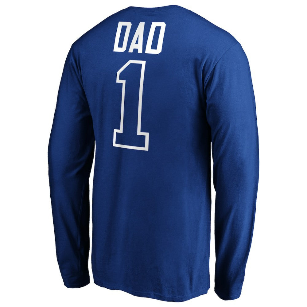 Chicago Cubs Father's Day #1 Dad Long Sleeve T-Shirt - Royal T-shirts