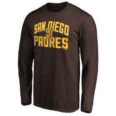 San Diego Padres Father's Day #1 Dad Long Sleeve T-Shirt - Brown T-shirts