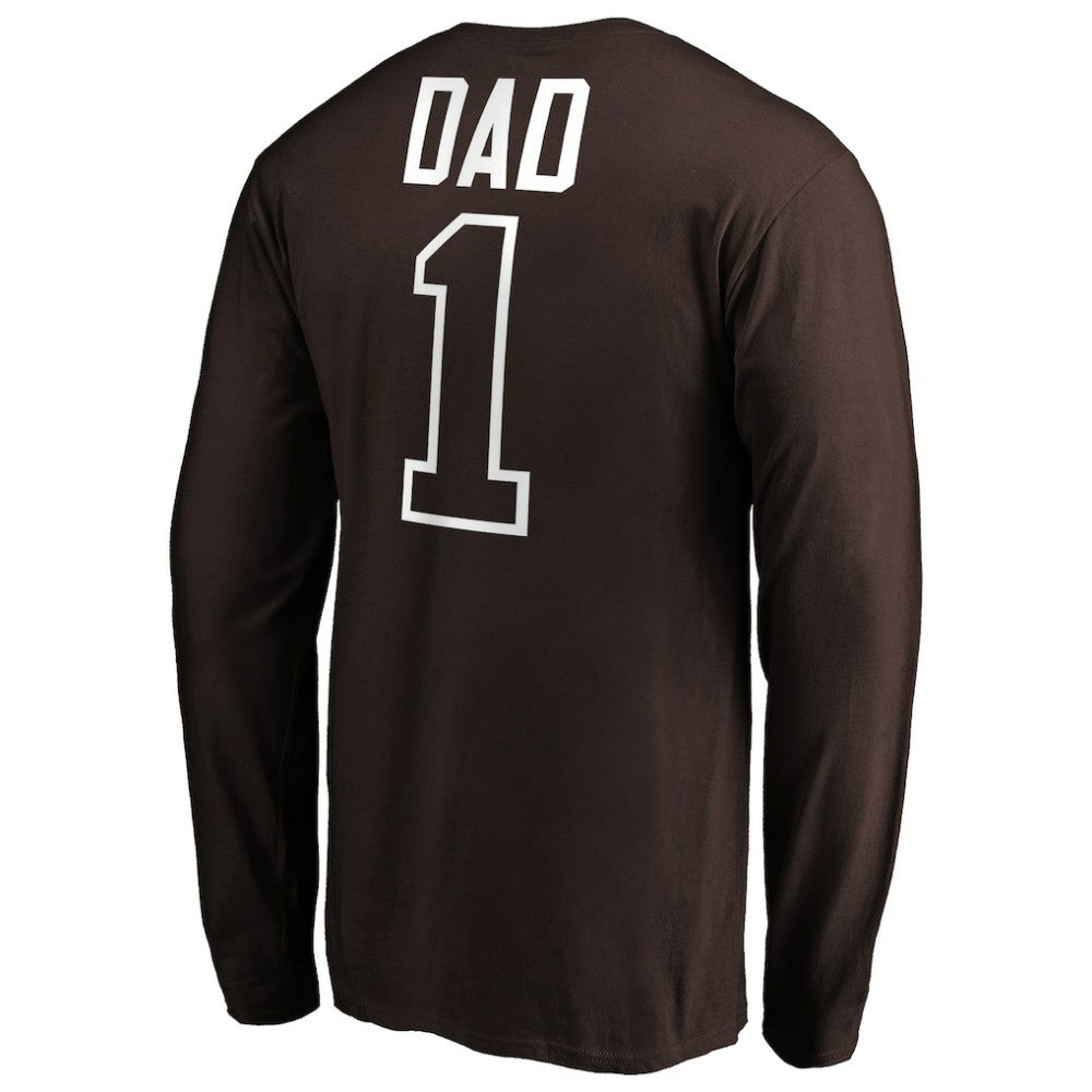 San Diego Padres Father's Day #1 Dad Long Sleeve T-Shirt - Brown T-shirts
