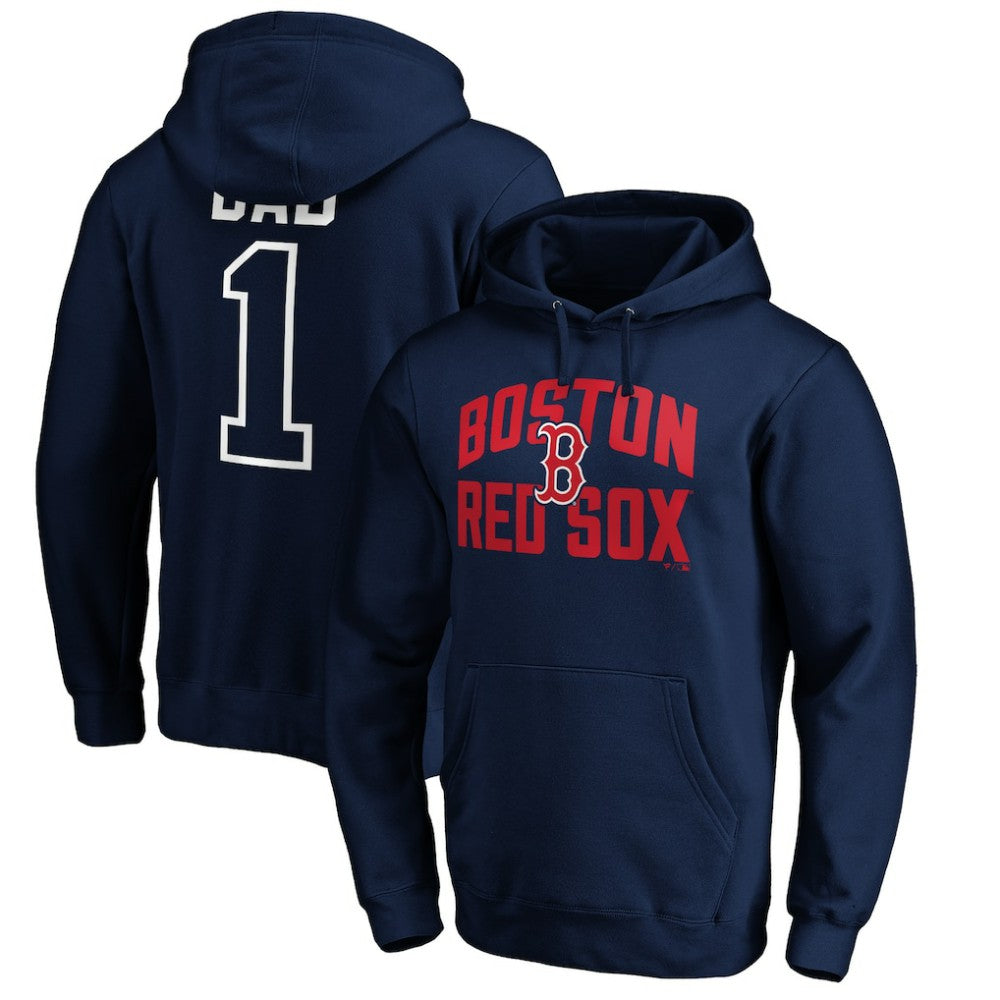 Boston Red Sox Father's Day #1 Dad Pullover Hoodie - Navy Hoodies