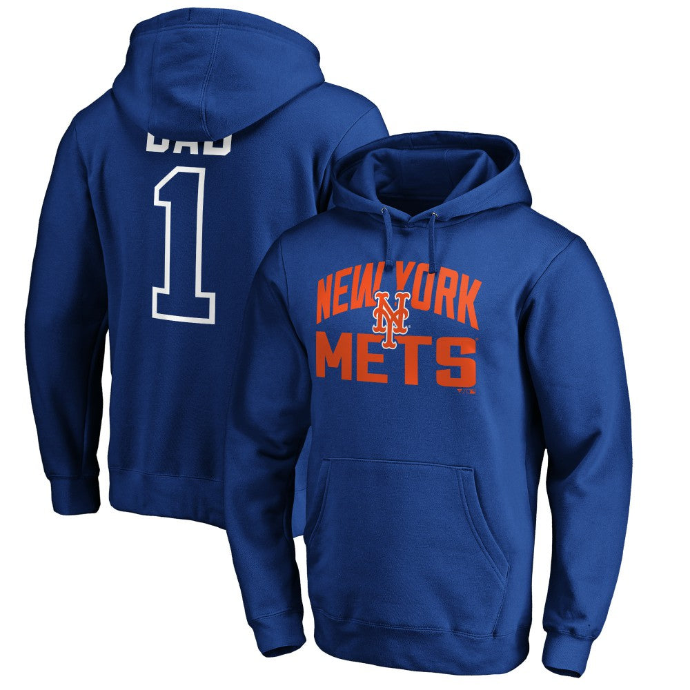 New York Mets Father's Day #1 Dad Pullover Hoodie - Royal Hoodies