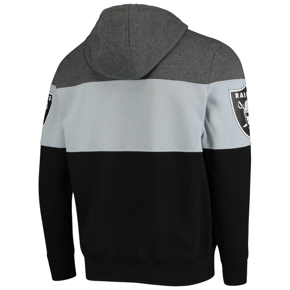 Las Vegas Raiders Starter Extreme Fireballer Pullover Hoodie - Heathered Gray/Silver Hoodies