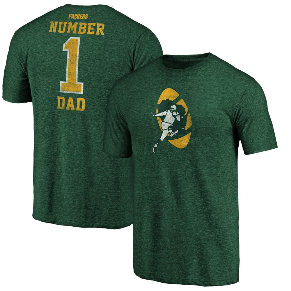 Green Bay Packers #1 Dad Team Logo T-Shirt - Green T-shirts