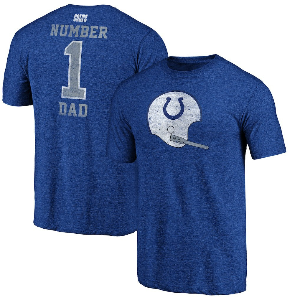 Indianapolis Colts #1 Dad Team Logo T-Shirt - Royal T-shirts
