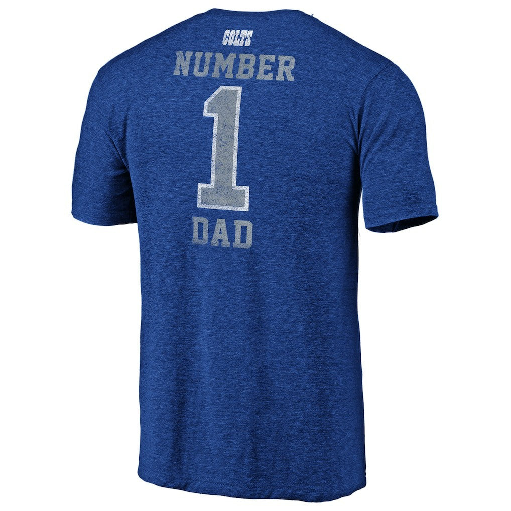 Indianapolis Colts #1 Dad Team Logo T-Shirt - Royal T-shirts