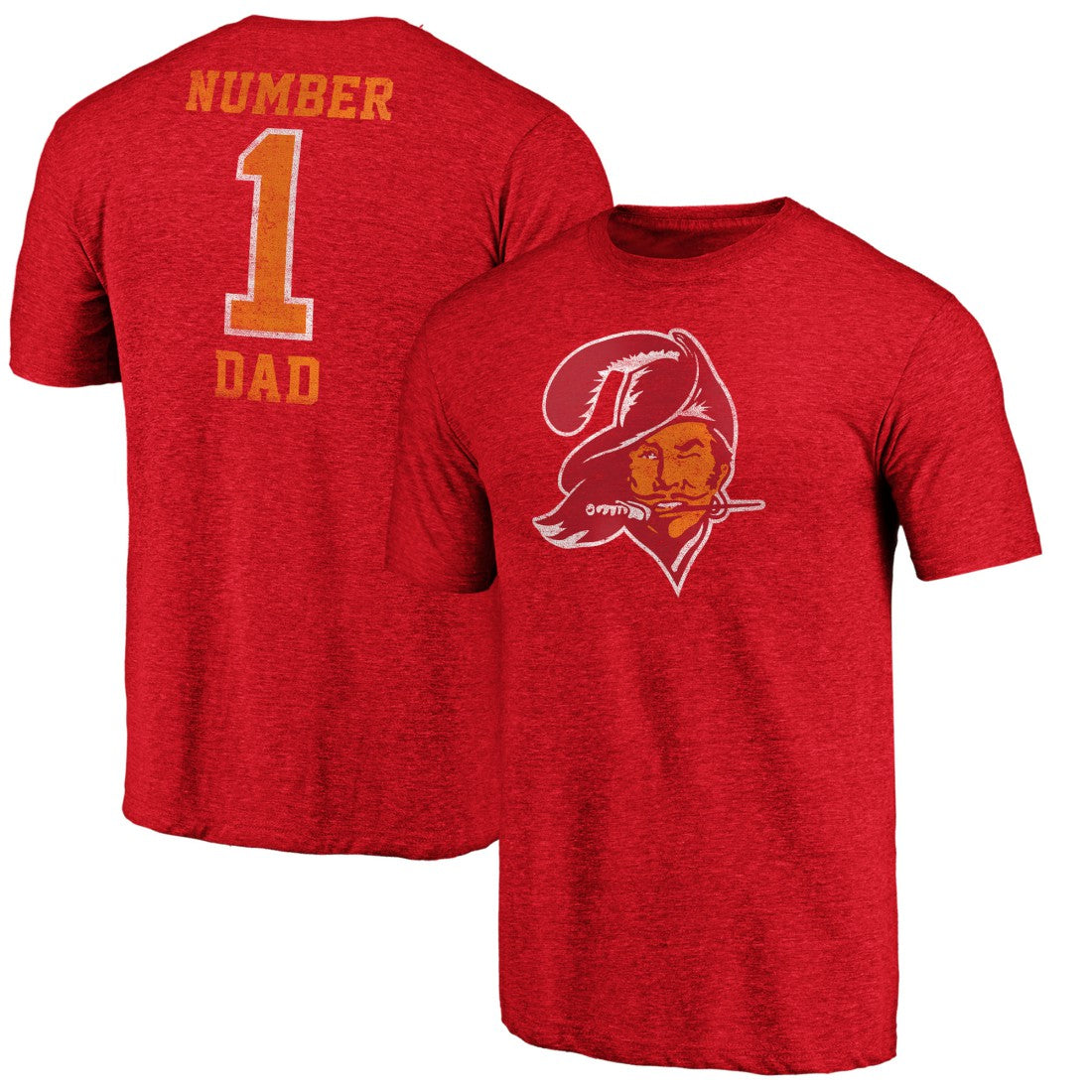 Tampa Bay Buccaneers #1 Dad Team Logo T-Shirt - Red T-shirts