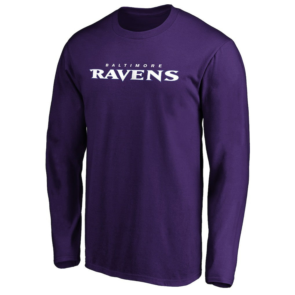 Baltimore Ravens #1 Dad Long Sleeve Team Logo T-Shirt - Purple T-shirts
