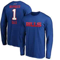 Buffalo Bills #1 Dad Long Sleeve Team Logo T-Shirt - Royal T-shirts