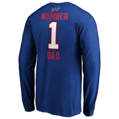 Buffalo Bills #1 Dad Long Sleeve Team Logo T-Shirt - Royal T-shirts