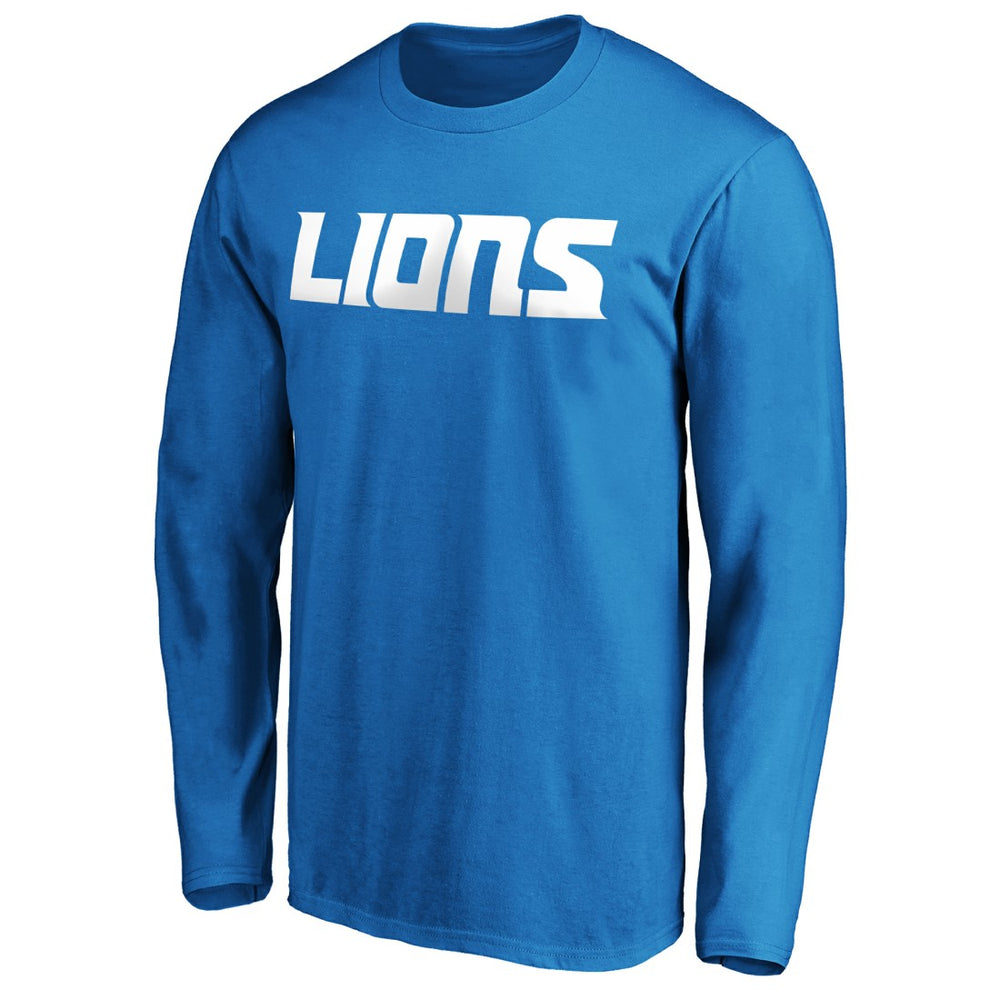 Detroit Lions #1 Dad Long Sleeve Team Logo T-Shirt - Blue T-shirts