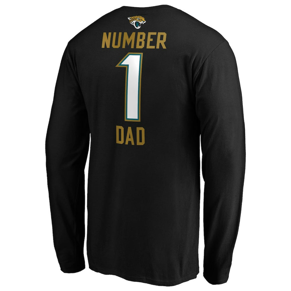 Jacksonville Jaguars #1 Dad Long Sleeve Team Logo T-Shirt - Black T-shirts