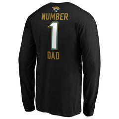 Jacksonville Jaguars #1 Dad Long Sleeve Team Logo T-Shirt - Black T-shirts