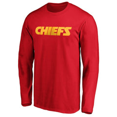 Kansas City Chiefs #1 Dad Long Sleeve Team Logo T-Shirt - Red T-shirts