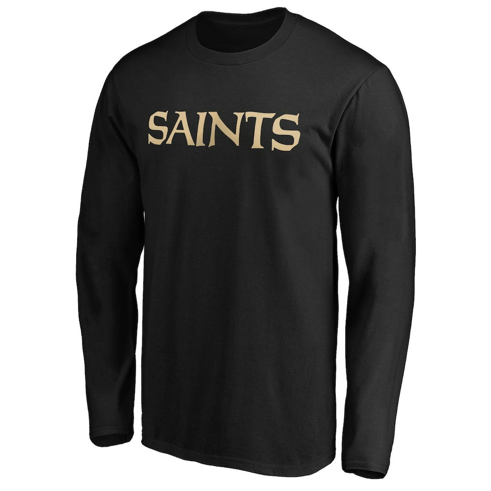 New Orleans Saints #1 Dad Long Sleeve Team Logo T-Shirt - Black T-shirts