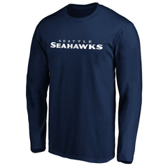 Seattle Seahawks #1 Dad Long Sleeve Team Logo T-Shirt - College Navy T-shirts