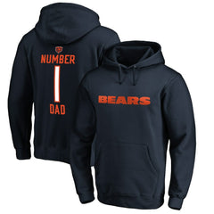 Chicago Bears #1 Dad Pullover Hoodie - Navy Hoodies