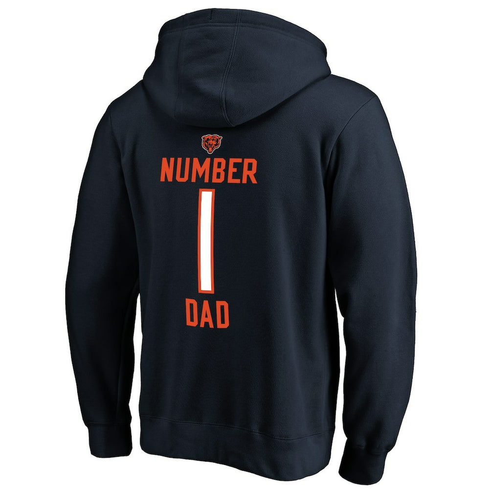 Chicago Bears #1 Dad Pullover Hoodie - Navy Hoodies