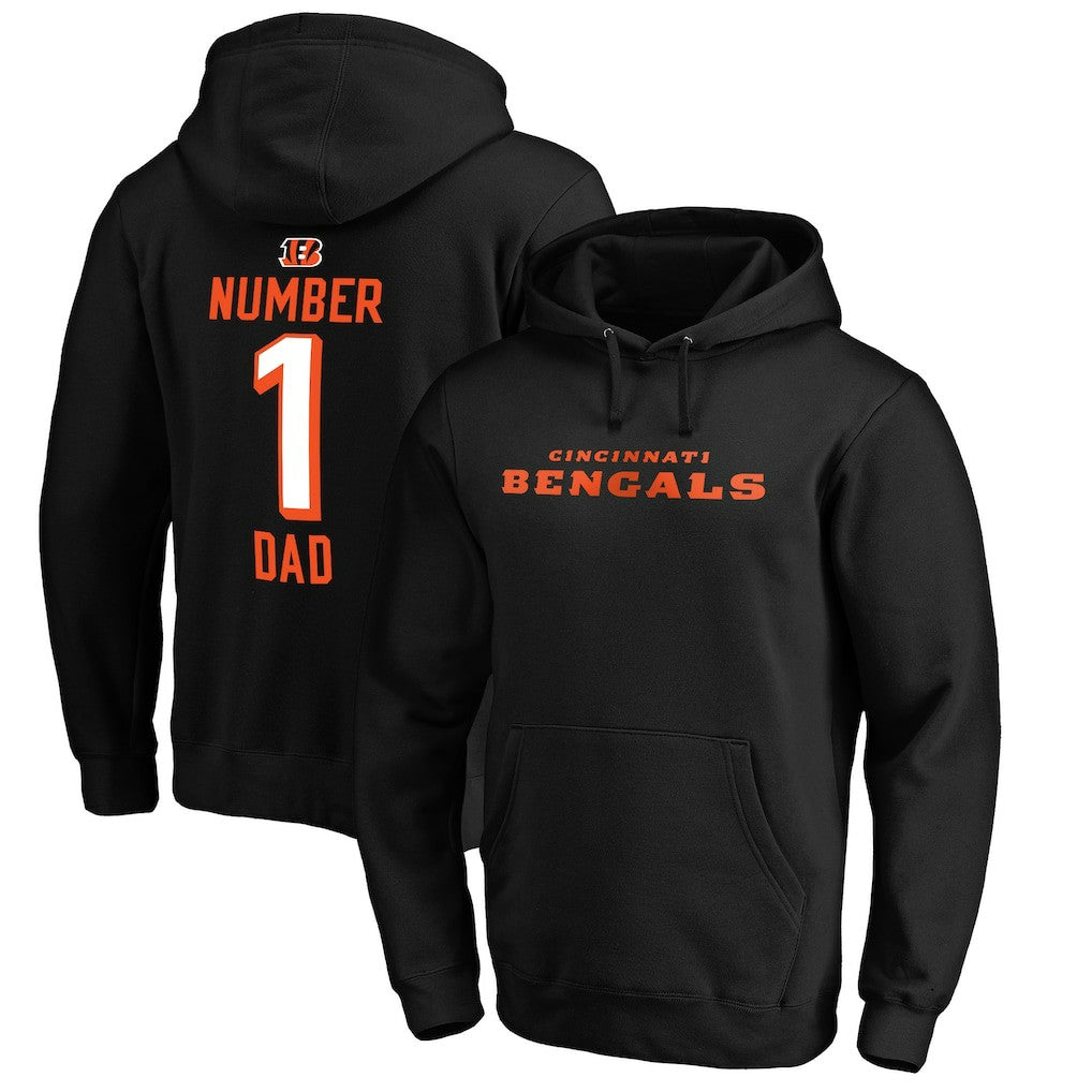 Cincinnati Bengals #1 Dad Pullover Hoodie - Black Hoodies