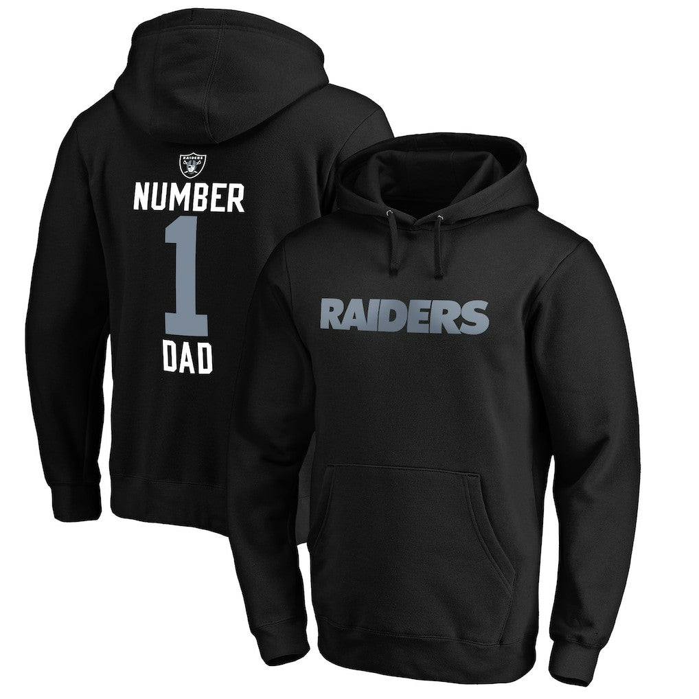 Las Vegas Raiders #1 Dad Pullover Hoodie - Black Hoodies