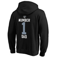 Las Vegas Raiders #1 Dad Pullover Hoodie - Black Hoodies