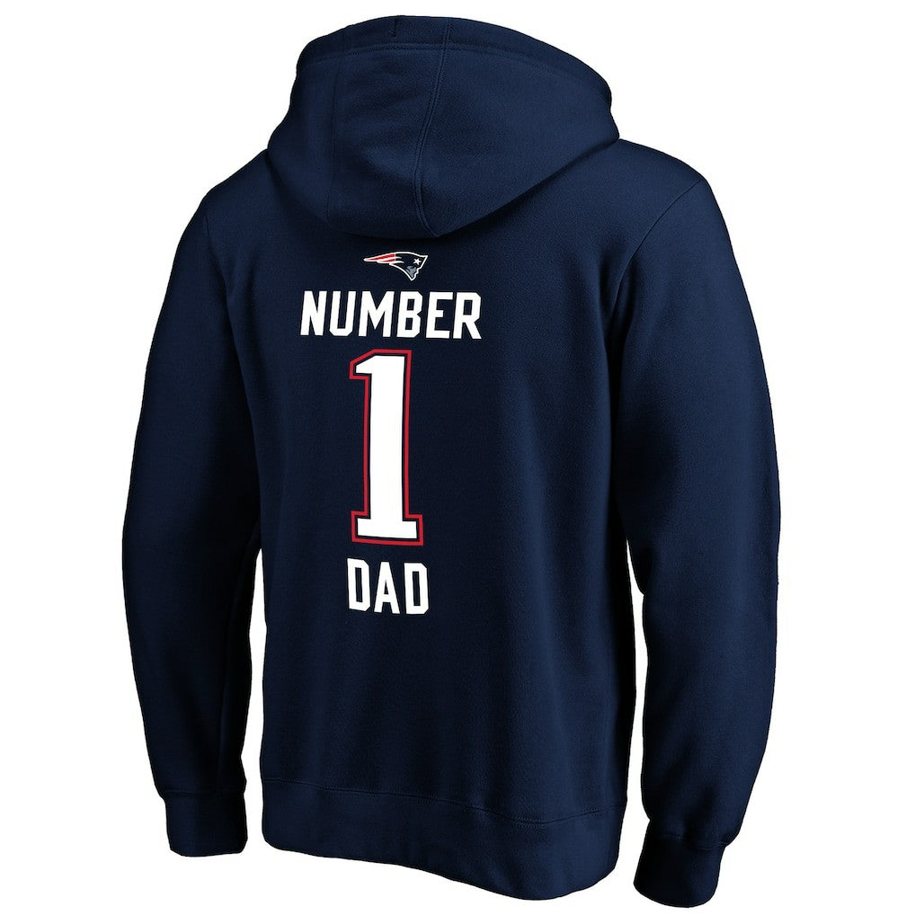 New England Patriots #1 Dad Pullover Hoodie - Navy Hoodies