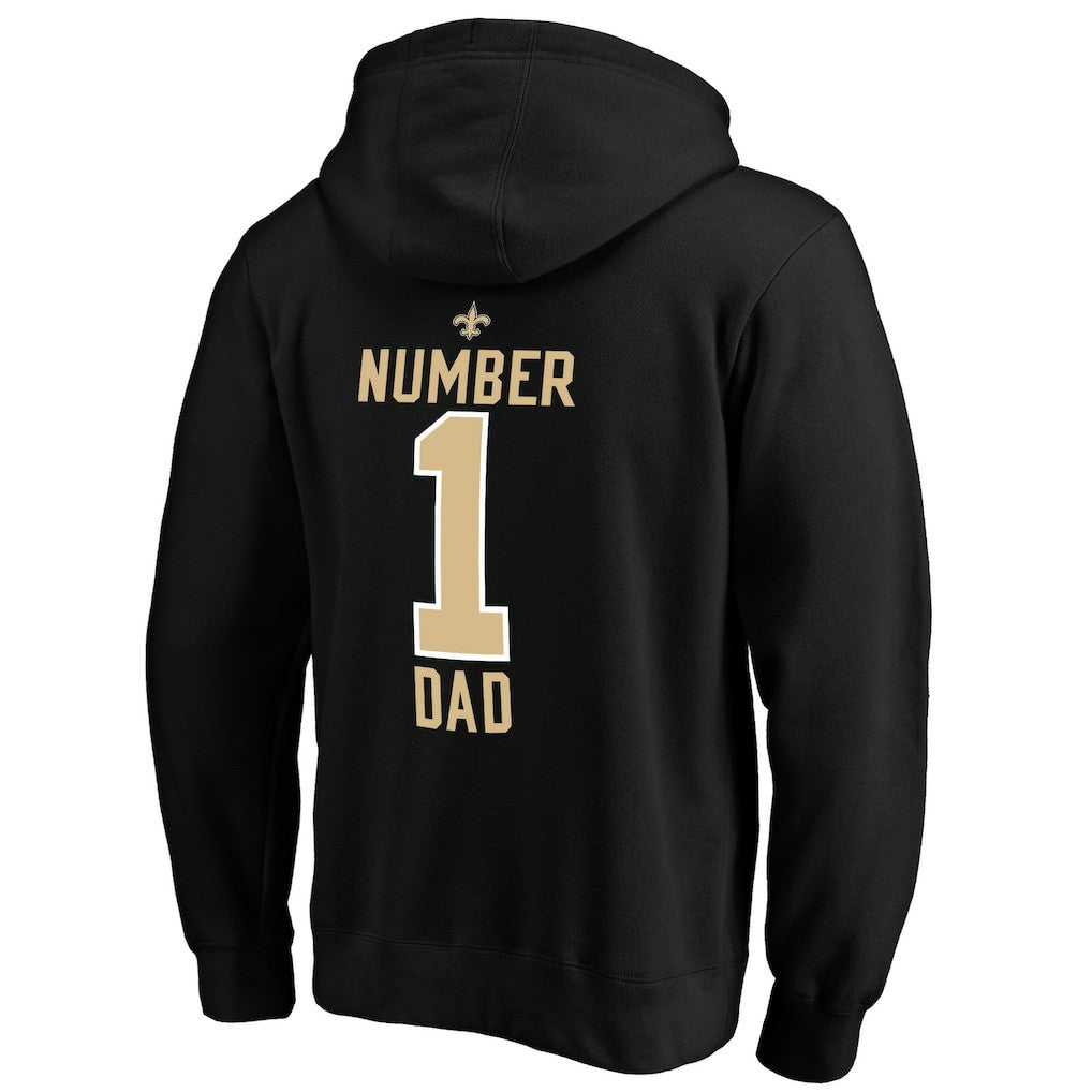 New Orleans Saints #1 Dad Pullover Hoodie - Black Hoodies