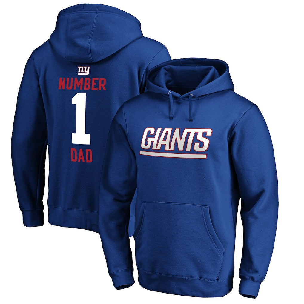 New York Giants #1 Dad Pullover Hoodie - Royal Hoodies