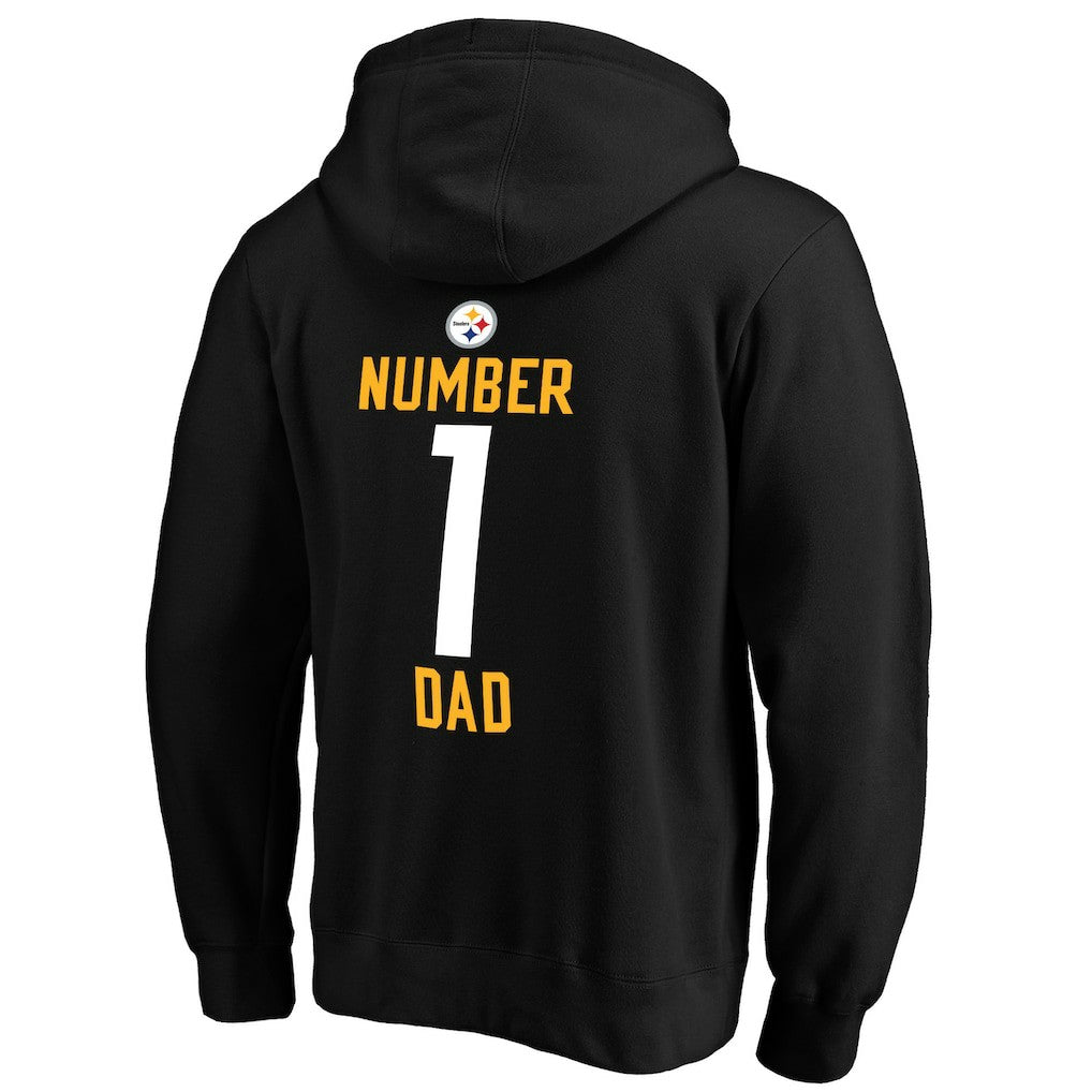 Pittsburgh Steelers #1 Dad Pullover Hoodie - Black Hoodies