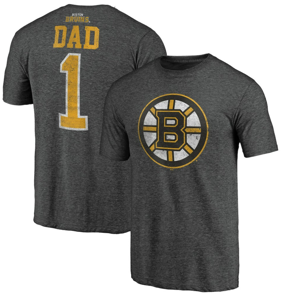 Boston Bruins Greatest Dad Tri-Blend T-Shirt - Charcoal | US 3990254