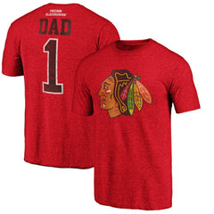 Chicago Blackhawks Greatest Dad Tri-Blend T-Shirt - Red | US 3990256