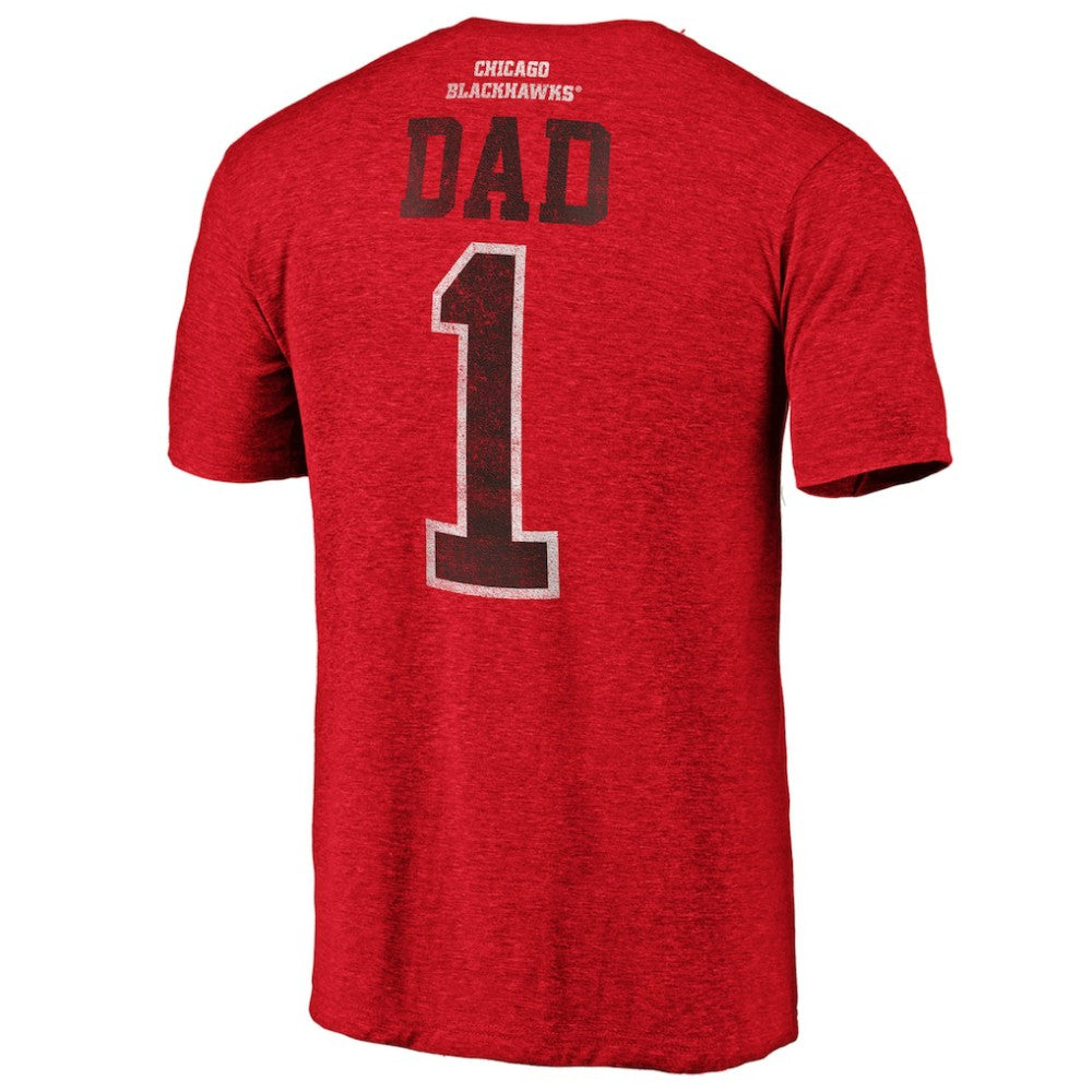 Chicago Blackhawks Greatest Dad Tri-Blend T-Shirt - Red | US 3990256
