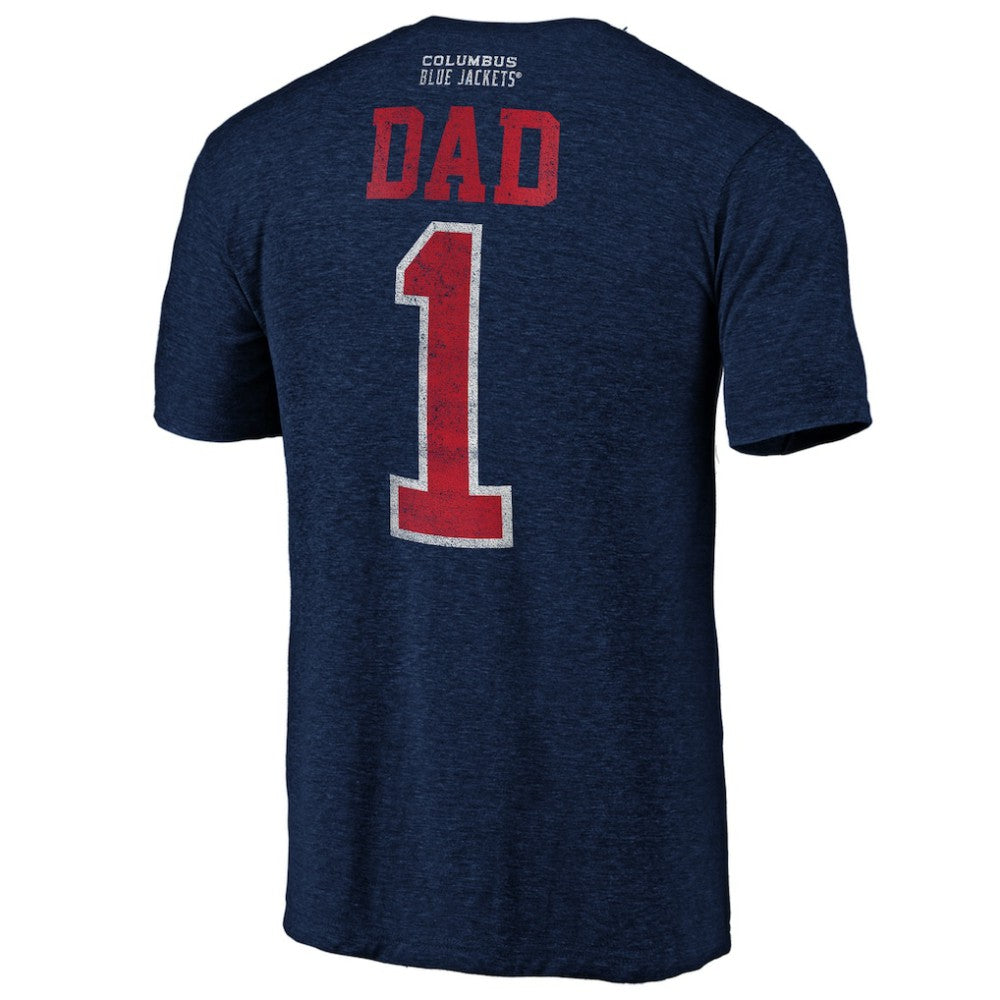 Columbus Blue Jackets Greatest Dad Tri-Blend T-Shirt - Navy | US 3990258