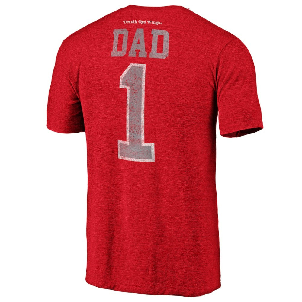 Detroit Red Wings Greatest Dad Tri-Blend T-Shirt - Red | US 3990260
